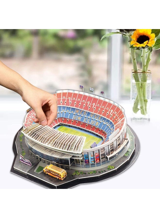 Arabest Classic Football Stadium Puzzle,3D Puzzle Soccer Club Venues,3D Paper Model Building Puzzle Kit, Soccer Stadium Souvenir Gift,Handmade Puzzle Ornaments，Cardboard Model (Camp NOU Stadium) - Image 3